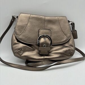 Coach Soho Leather Sling Crossbody Flap Bag Small in Metallic